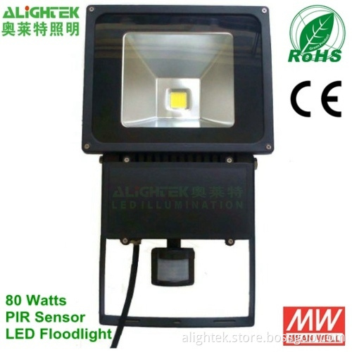 70w 80w Led Floodlight With Pir Sensor Detector